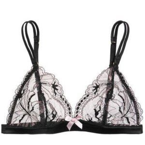 L'Agent by Agent Provocateur Black & Pink  Triangle Bra NWT never worn